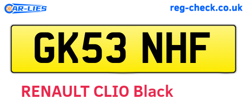 GK53NHF are the vehicle registration plates.