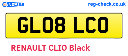 GL08LCO are the vehicle registration plates.