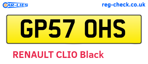 GP57OHS are the vehicle registration plates.