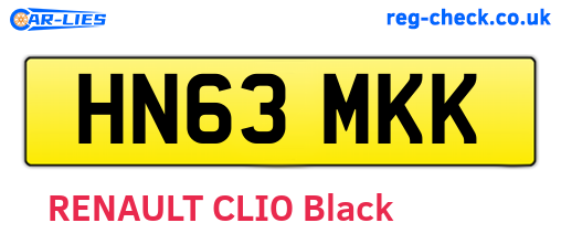 HN63MKK are the vehicle registration plates.