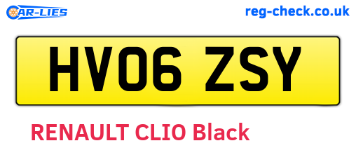 HV06ZSY are the vehicle registration plates.