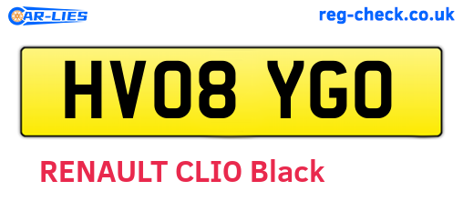 HV08YGO are the vehicle registration plates.