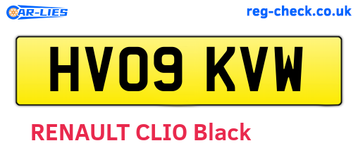 HV09KVW are the vehicle registration plates.