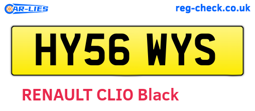 HY56WYS are the vehicle registration plates.