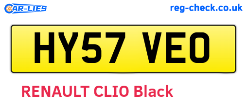 HY57VEO are the vehicle registration plates.