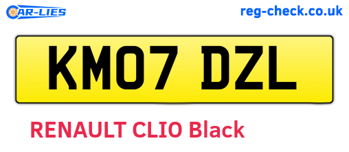 KM07DZL are the vehicle registration plates.