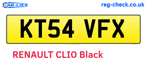 KT54VFX are the vehicle registration plates.