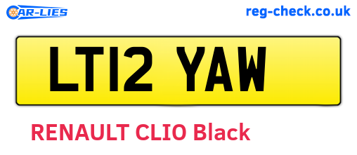 LT12YAW are the vehicle registration plates.