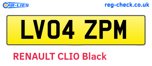 LV04ZPM are the vehicle registration plates.
