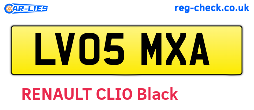 LV05MXA are the vehicle registration plates.