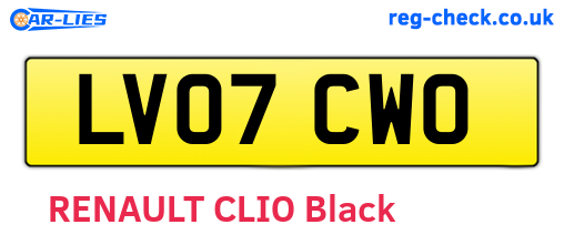 LV07CWO are the vehicle registration plates.
