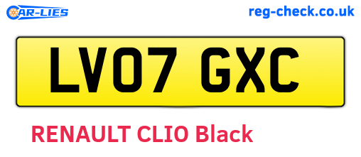 LV07GXC are the vehicle registration plates.