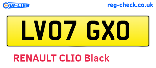 LV07GXO are the vehicle registration plates.