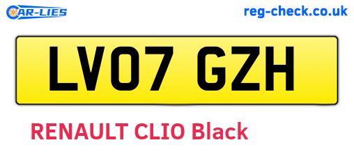 LV07GZH are the vehicle registration plates.