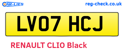 LV07HCJ are the vehicle registration plates.