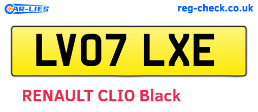 LV07LXE are the vehicle registration plates.