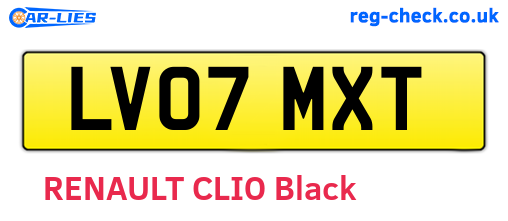 LV07MXT are the vehicle registration plates.