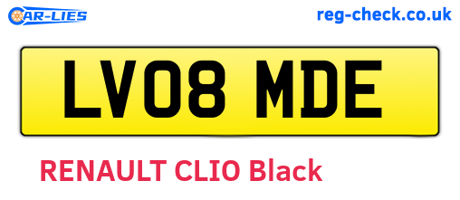 LV08MDE are the vehicle registration plates.