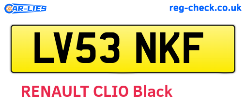 LV53NKF are the vehicle registration plates.