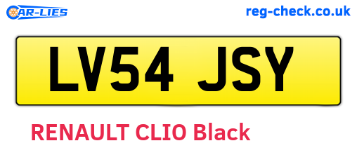 LV54JSY are the vehicle registration plates.