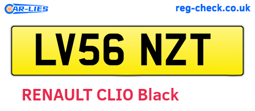LV56NZT are the vehicle registration plates.