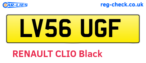 LV56UGF are the vehicle registration plates.