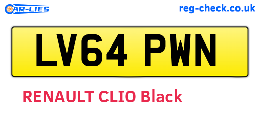 LV64PWN are the vehicle registration plates.
