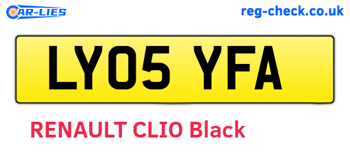LY05YFA are the vehicle registration plates.