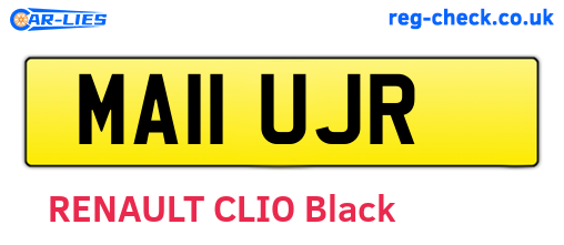 MA11UJR are the vehicle registration plates.