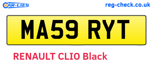 MA59RYT are the vehicle registration plates.