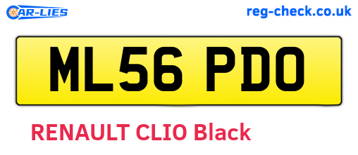 ML56PDO are the vehicle registration plates.