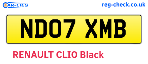 ND07XMB are the vehicle registration plates.