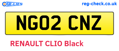 NG02CNZ are the vehicle registration plates.
