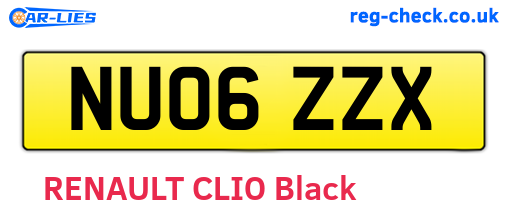 NU06ZZX are the vehicle registration plates.