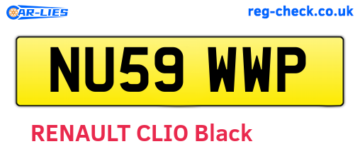 NU59WWP are the vehicle registration plates.