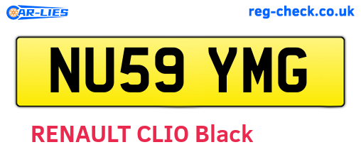 NU59YMG are the vehicle registration plates.