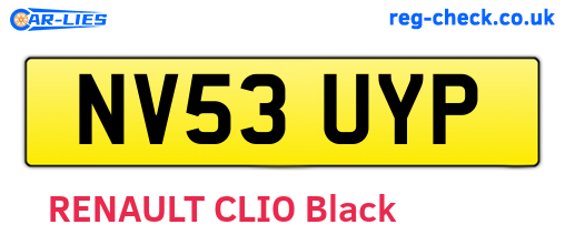 NV53UYP are the vehicle registration plates.