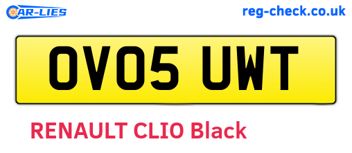 OV05UWT are the vehicle registration plates.