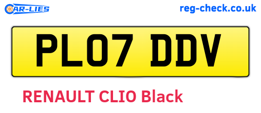 PL07DDV are the vehicle registration plates.
