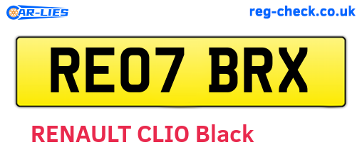 RE07BRX are the vehicle registration plates.