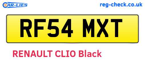 RF54MXT are the vehicle registration plates.