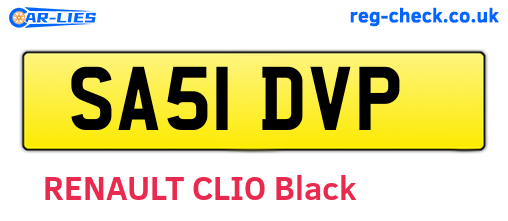 SA51DVP are the vehicle registration plates.