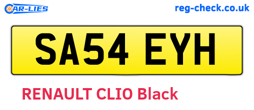SA54EYH are the vehicle registration plates.