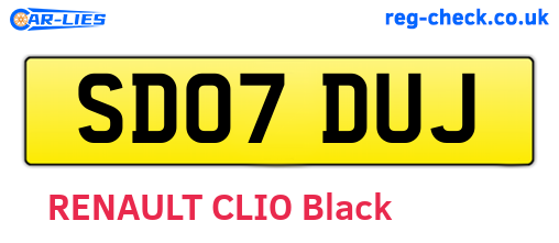SD07DUJ are the vehicle registration plates.