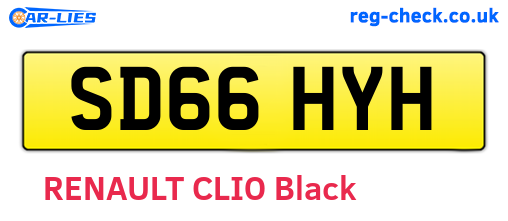 SD66HYH are the vehicle registration plates.
