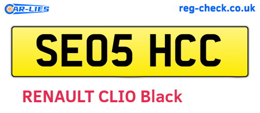 SE05HCC are the vehicle registration plates.