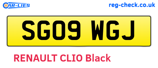 SG09WGJ are the vehicle registration plates.