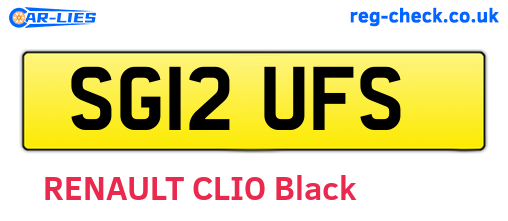 SG12UFS are the vehicle registration plates.