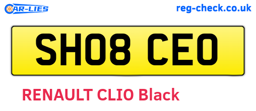 SH08CEO are the vehicle registration plates.