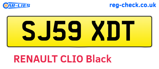 SJ59XDT are the vehicle registration plates.